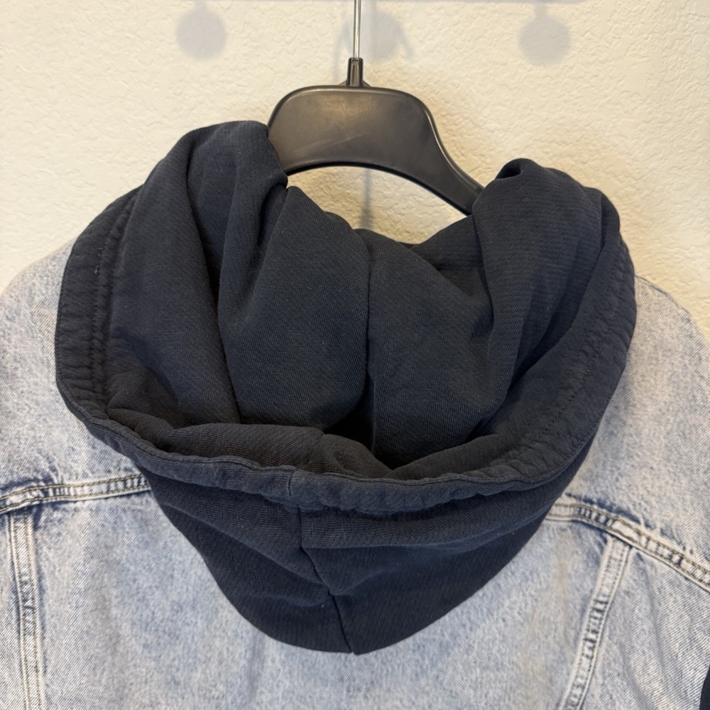 ALLSAINTS Milena Hooded Jacket in Indigo Blue Denim XS/S $269 - Picture 8 of 9